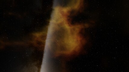 nebula gas cloud in deep outer space, Science fiction illustrarion, colorful space background with stars 3d render
