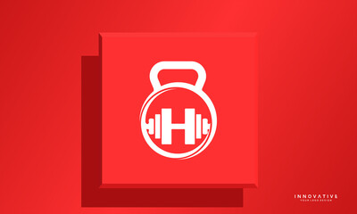 Letter H fitness logo design, dumbbell icon vector design, Gym Logo Ideas & Fitness Logo Designs