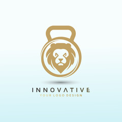 Lion fitness logo design, lion vector design, dumbbell icon, Gym Logo Ideas & Fitness Logo Designs