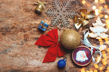 Merry Christmas and happy New Year card celebration old craft styling card christmas presents box gift decor