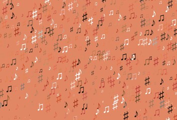 Light Red vector pattern with music elements.