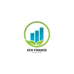 Eco finance professional logo vector icon illustration