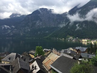 hallstatt village in the mountains