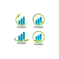 Eco finance professional logo vector icon illustration