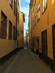 Fototapeta na wymiar narrow street in the town stockholm