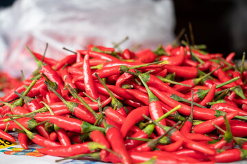 frische rote Chili Schoten im Thai Restaurant