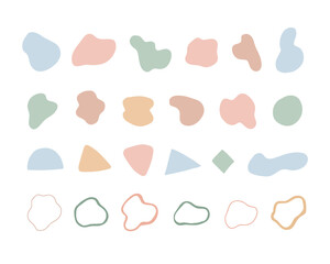 Various trendy contemporary modern  shapes and doodles. Hand drawn elements isolated on white background. Vector illustration