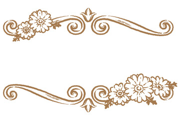 ガーベラの花を使ったアンティークな装飾フレーム。ベクター素材