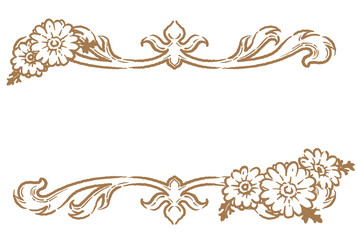 ガーベラの花を使ったアンティークな装飾フレーム。ベクター素材