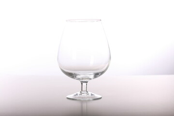 transparent glass on a white background