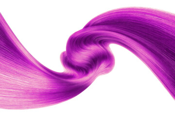 Magenta shiny hair on white background, isolated