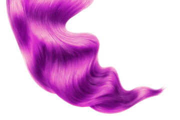 Magenta shiny hair on white background, isolated