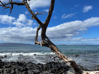 View of Kaho'olawe and Molokini off the southern coast of Maui, Hawaii