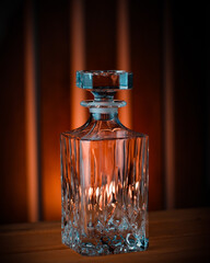 Empty Glass Alcoholic Drink On The Wooden Table