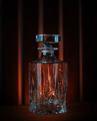 Empty Glass Alcoholic Drink On The Wooden Table