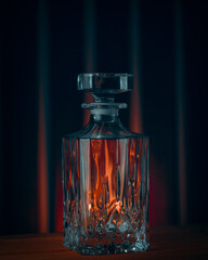 Empty Glass Alcoholic Drink On The Wooden Table