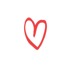 Heart doodle illustration. Hand drawn love symbol. Valentine's day vector icon.