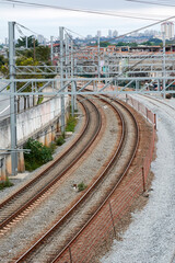 Railroad tracks abstract background