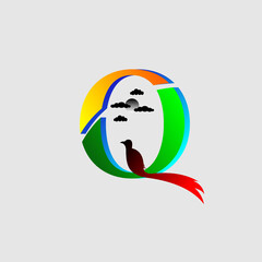 Full color Q letter logo