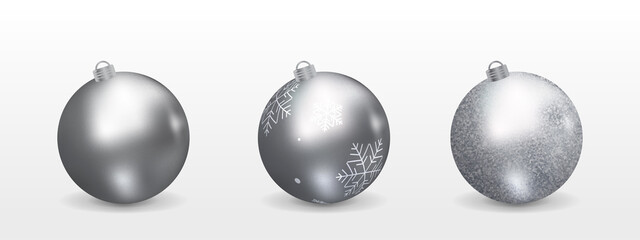 3D Silver Christmas Balls