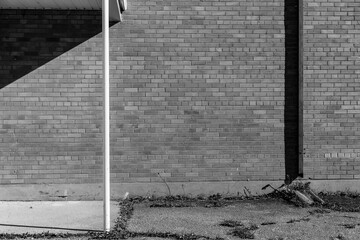black and white wall