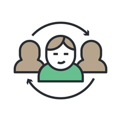 Job Replacement Icon. Employee Turnover Vector Illustration.