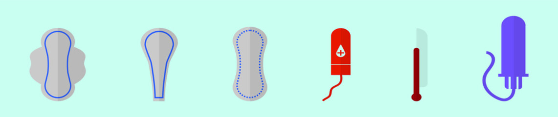 set of tampon cartoon icon design template with various models. vector illustration isolated on background