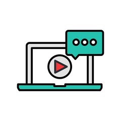 Video conference icon. Video call. Online school concept.