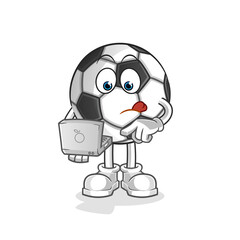 ball with laptop mascot. cartoon vector