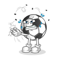 ball swat the fly character. cartoon mascot vector