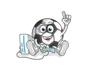 ball playing video games vector. cartoon character