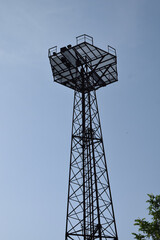 metal truss tower against sky