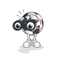 ball with binoculars character. cartoon mascot vector