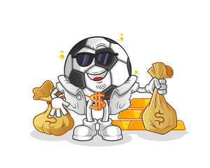 ball rich character. cartoon mascot vector