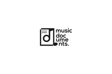 creative elegant Music Document logotype. modern vector based icon template.
