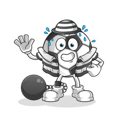 ball criminal vector. cartoon character
