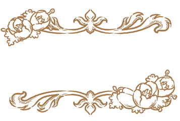 チューリップの花を使ったアンティークな装飾フレーム。ベクター素材