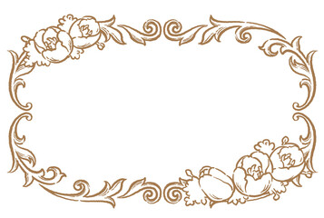 チューリップの花を使ったアンティークな装飾フレーム。ベクター素材
