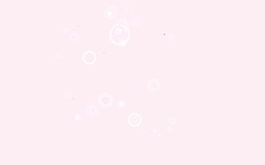 Light Pink vector background with bubbles.