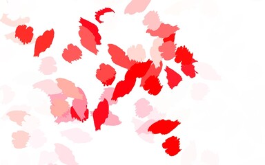 Light Red vector template with chaotic shapes.