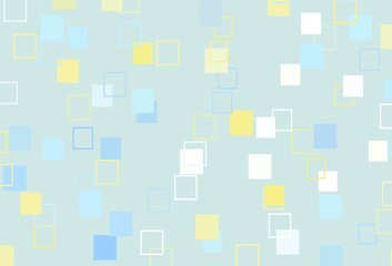 Light Blue, Yellow vector backdrop with lines, rectangles.