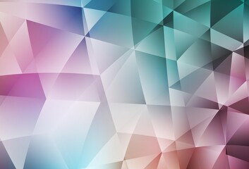 Light Green, Red vector abstract polygonal pattern.