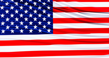 Fototapeta premium 3D render of American flag for Memorial Day, 4th of July, Independence Day.