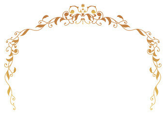 葉っぱのヴィンテージ風フレーム　背景模様なし
