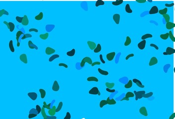 Light Blue, Green vector background with abstract forms.