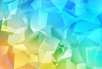 Fototapeta premium Light Blue, Yellow vector shining triangular background.