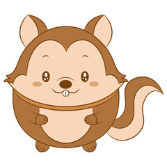 cute squirrel cartoon drawing with tail