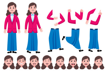 Flat Character Creation Set (Woman)