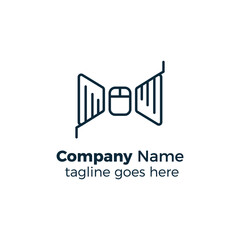 bow tie shop simple logo design icon vector illustration line
