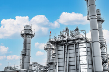 Glow light of petrochemical industry on sunset and Twilight sky ,Power plant,Energy power station area